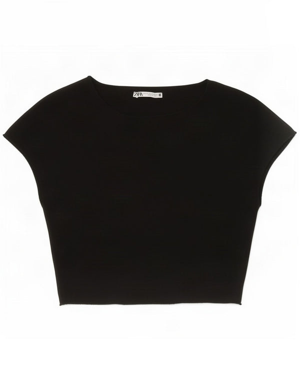 Top corto da donna Zara UK 12 medio nero