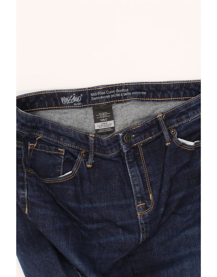 MOSSIMO Womens Mid Rise Bootcut Jeans US 12 Large W34 L28 Navy Blue Vintage Mossimo and Second-Hand Mossimo from Messina Hembry 