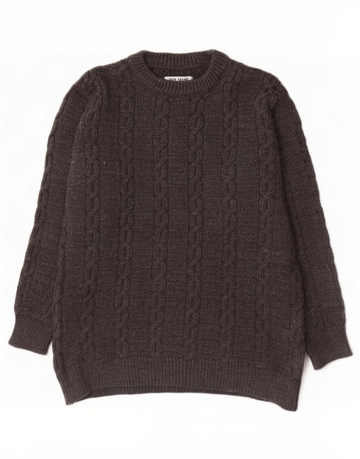 Dunnes Stores Maglione da uomo con scollo a barchetta, grande, in lana grigia