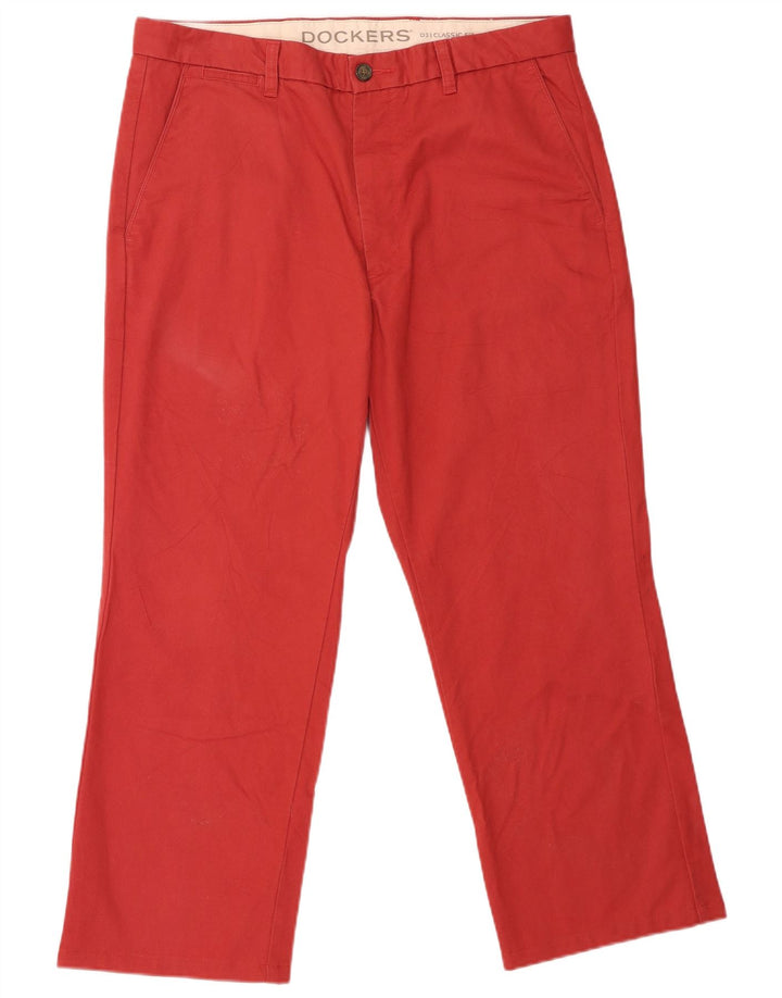 Pantaloni cropped da uomo Dockers W36 L26 in cotone rosso