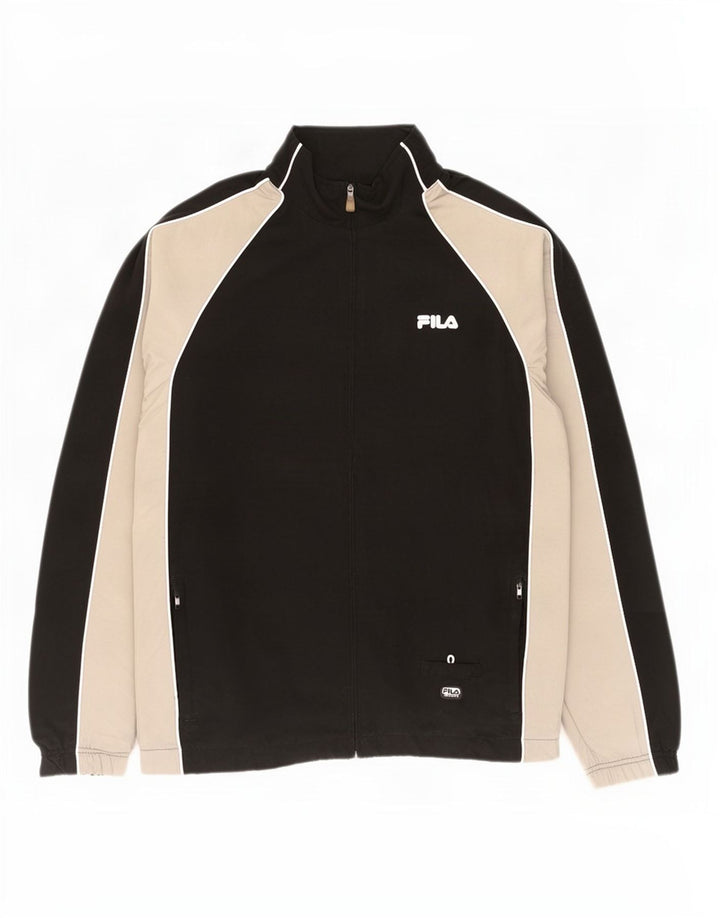 Giacca da ginnastica da uomo Fila 2XL Poliestere color block nero