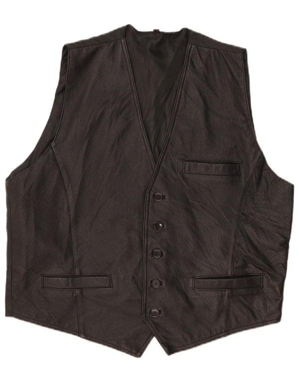 Gilet da uomo vintage XL in pelle nera