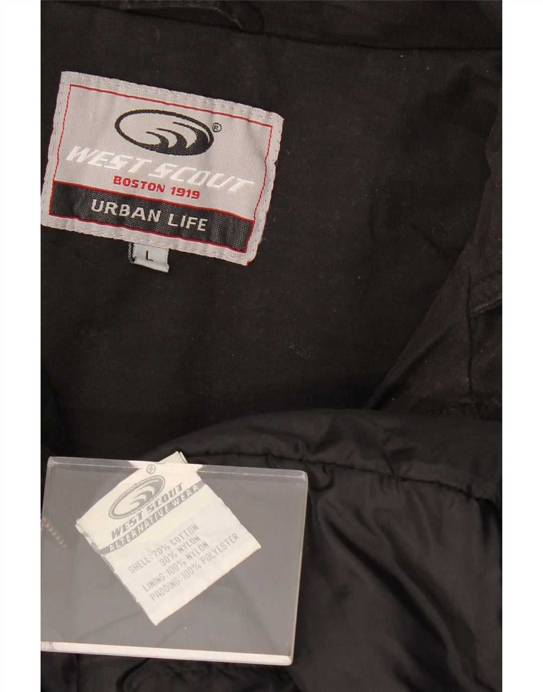 Giacca a vento da uomo WEST SCOUT UK 40 grande cotone nero