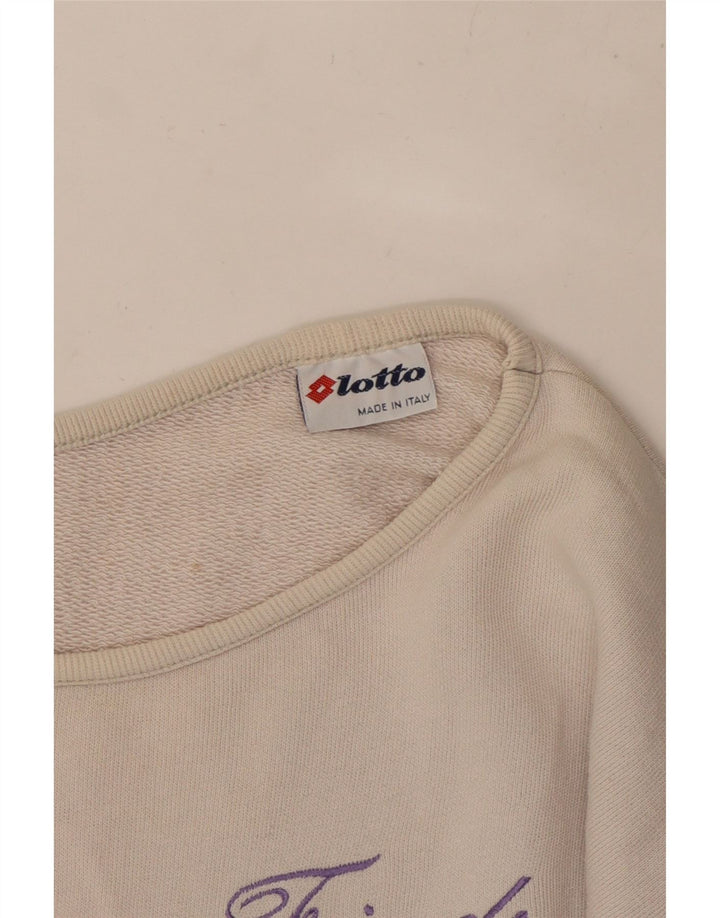 Maglione da donna con grafica corta LOTTO IT 42 bianco medio