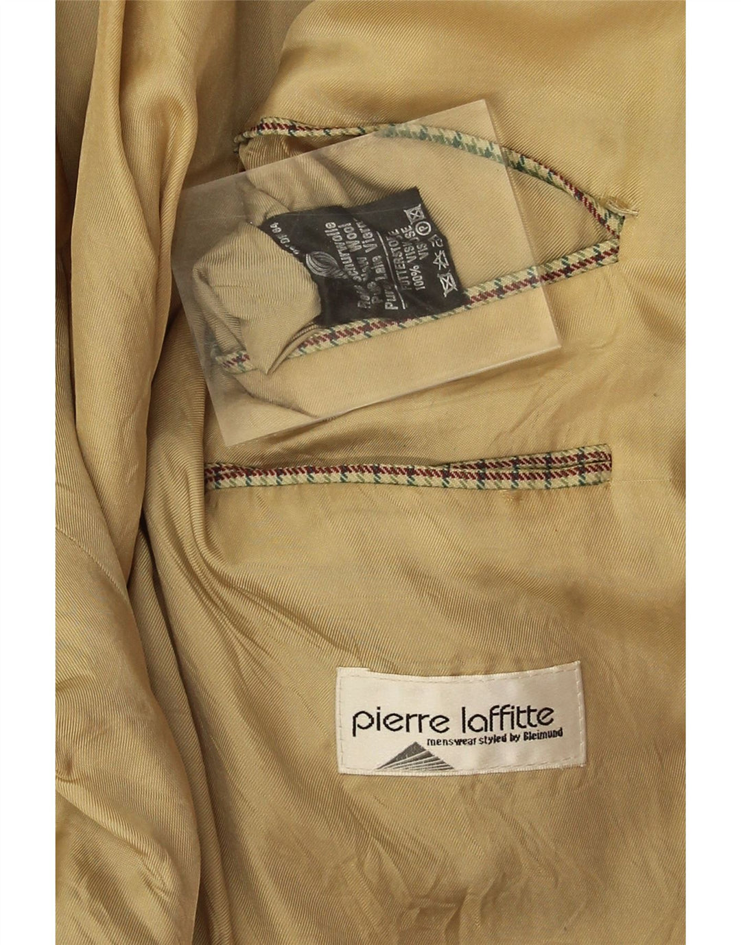 Giacca blazer lunga da uomo Pierre Laffitte UK 38 pied de poule verde medio