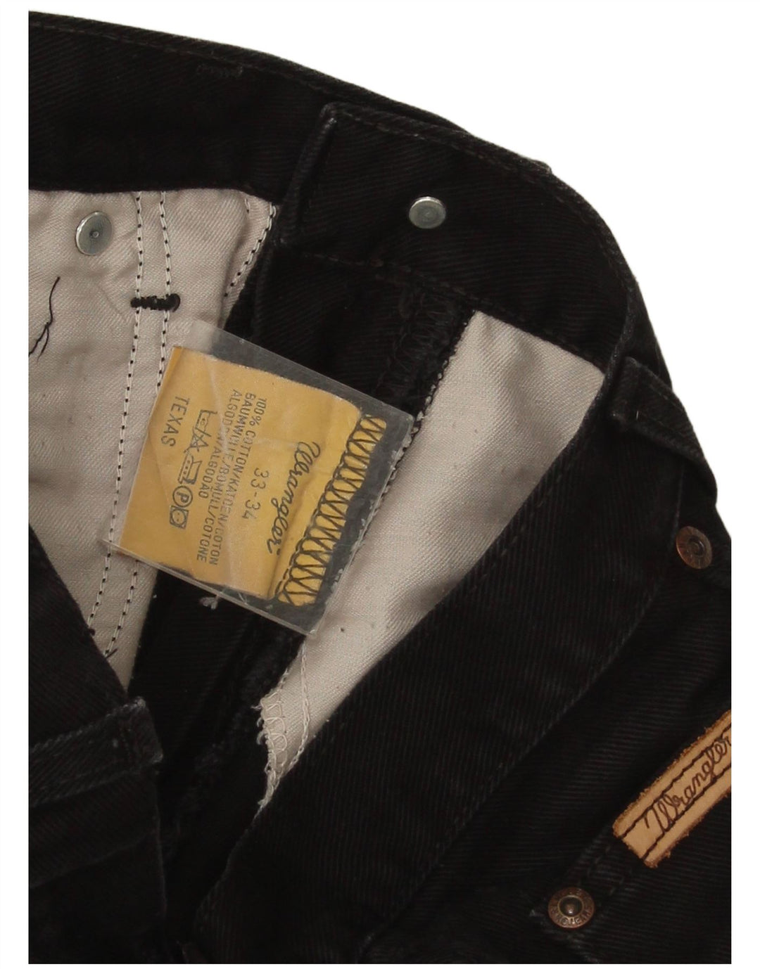 Jeans dritti da uomo Wrangler Texas W33 L31 cotone nero