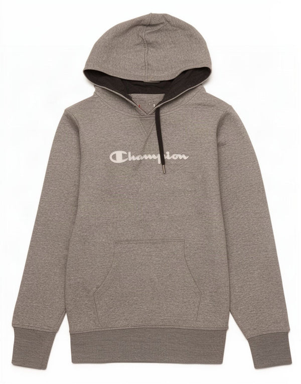 Felpa con cappuccio grafica Champion Herritage Fit da donna UK 16 Large in cotone grigio