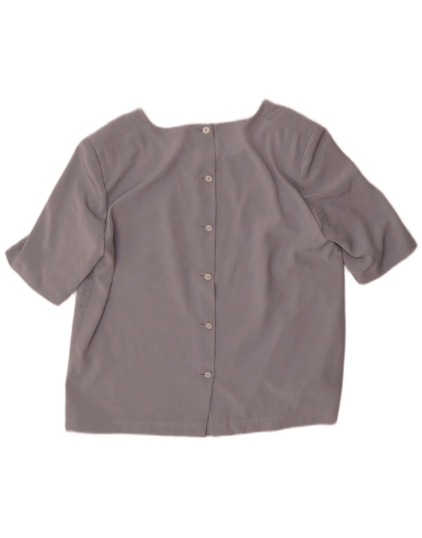 Camicetta vintage da donna a maniche corte UK 16 grande grigia
