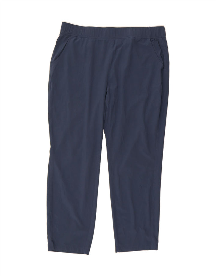 EDDIE BAUER Womens Slim Casual Trousers  XL W38 L28 Navy Blue Polyester Vintage Eddie Bauer and Second-Hand Eddie Bauer from Messina Hembry 