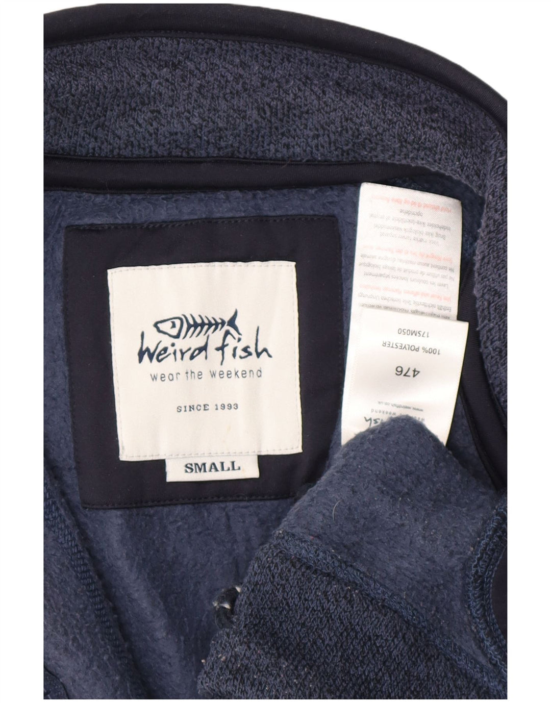 WEIRD FISH Giacca da tuta da uomo piccola in poliestere blu navy