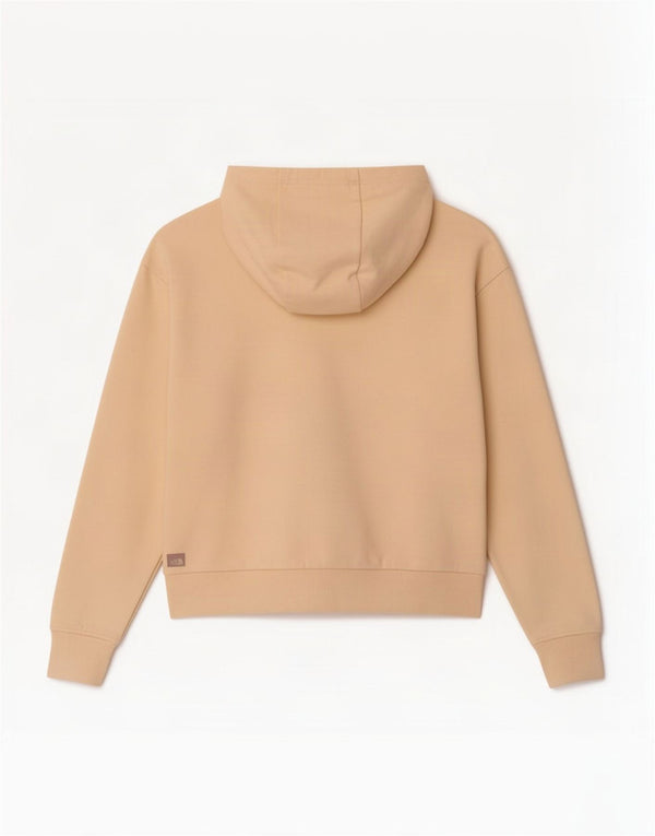 The North Face Womens Crop Hoodie Jumper UK 14 Medium Yellow Cotton