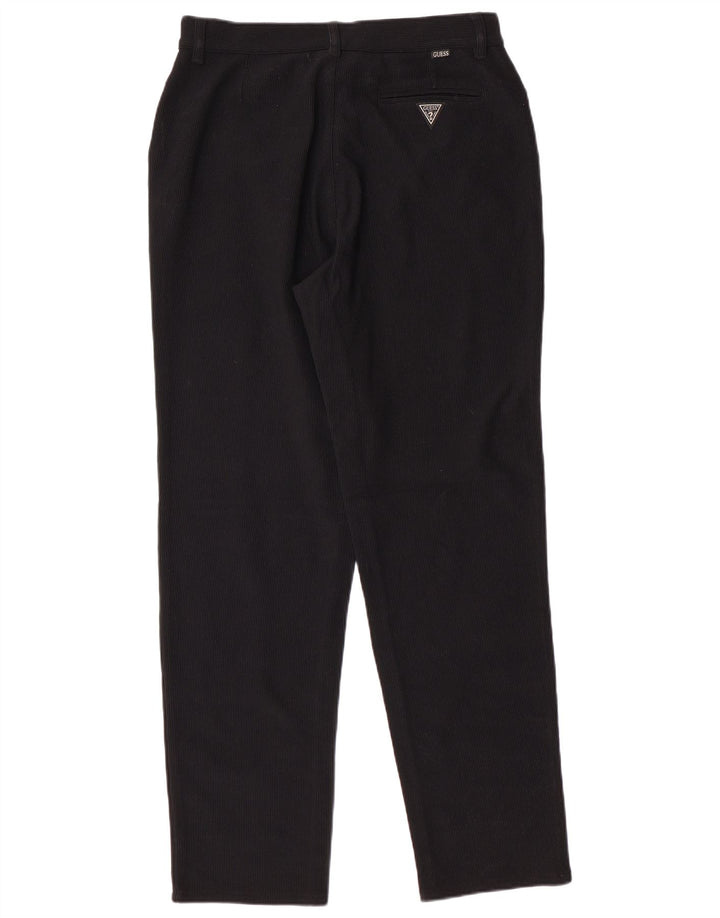 Pantaloni GUESS Uomo Dritti in Velluto a Coste W33 L30 Nero Poliammide