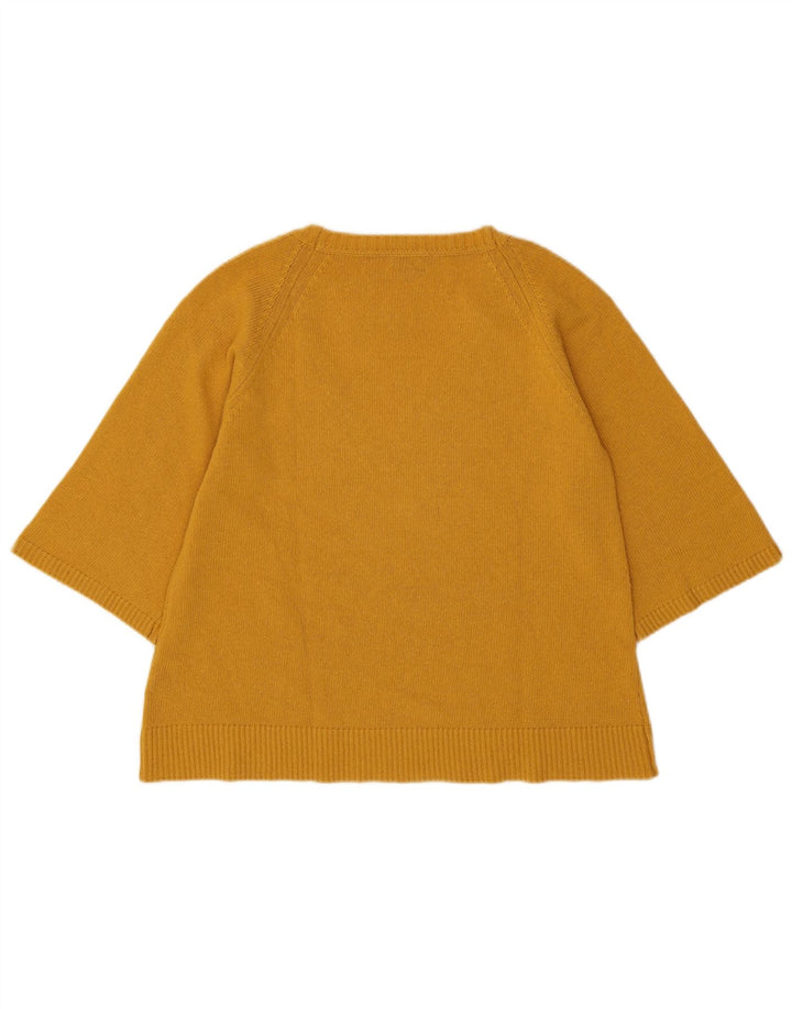 Massimo Dutti Maglione da donna a maniche corte con scollo a V UK 14 Giallo medio