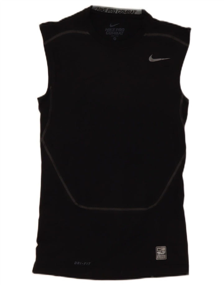 Canotta Nike Pro Combat da uomo, top medio, nero, in poliestere