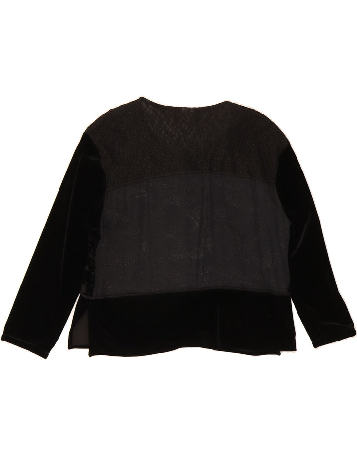 SPENCER ALEXIS Womens Shirt Blouse UK 12 Medium Black Patchwork Vintage Spencer Alexis and Second-Hand Spencer Alexis from Messina Hembry 