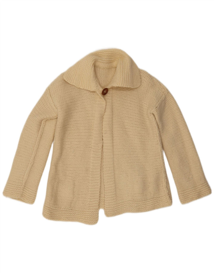Maglione cardigan da donna vintage UK 14 Beige medio