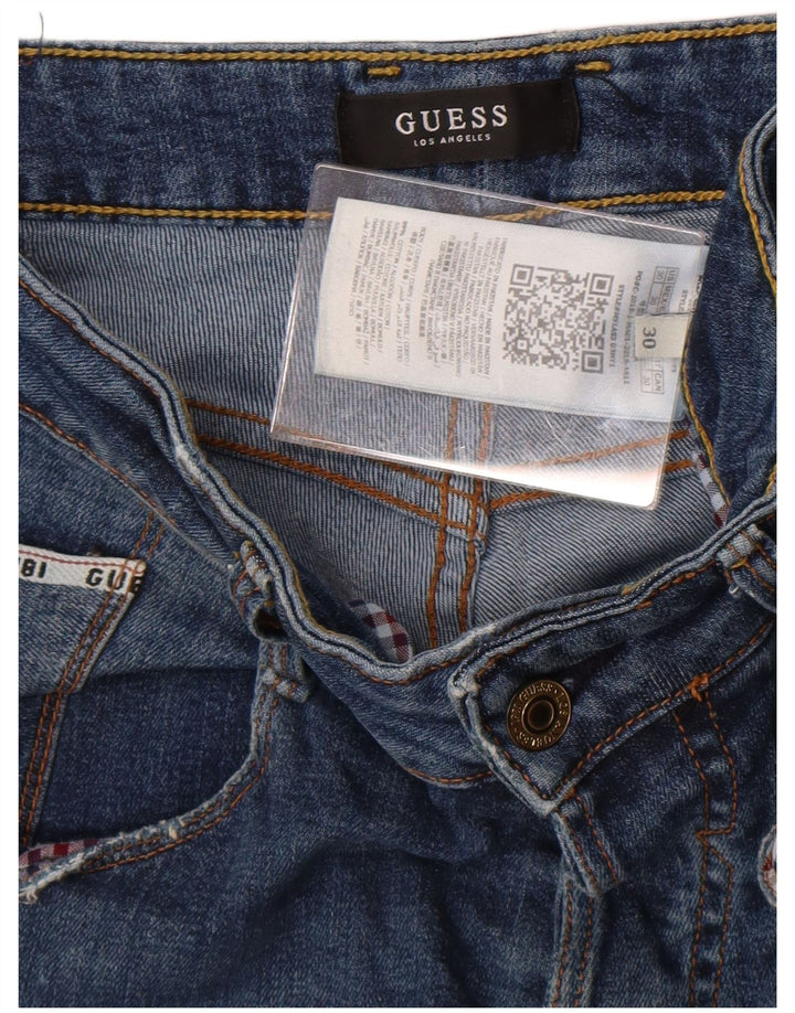 Jeans slim dritti da uomo Guess W30 L33 poliestere blu