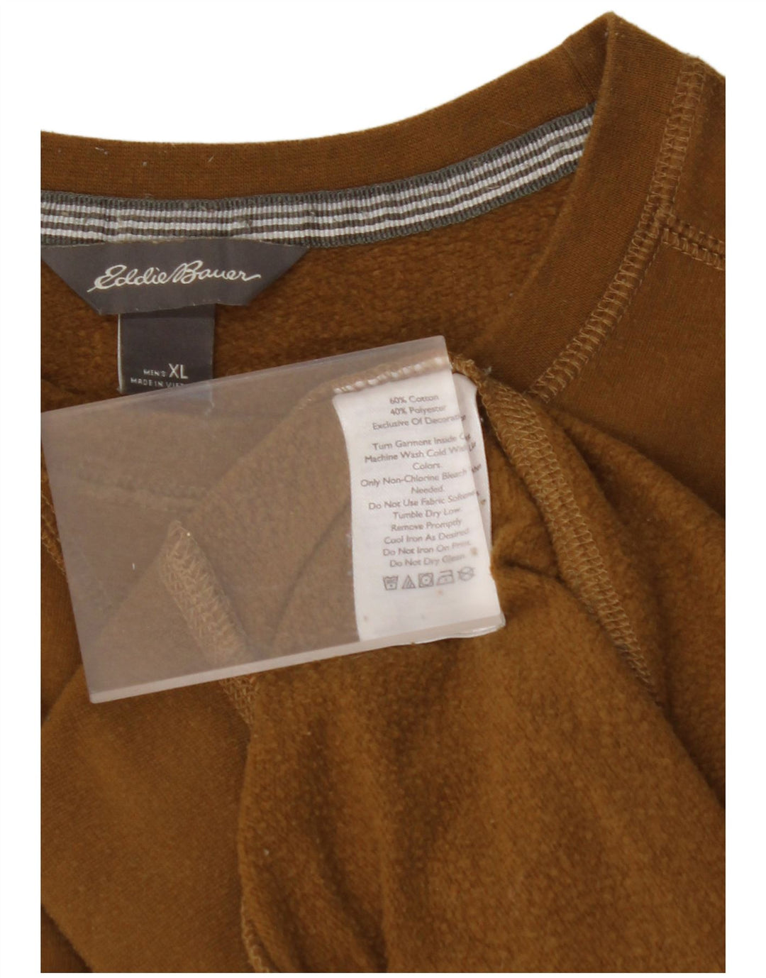 EDDIE BAUER Felpa da uomo Maglione XL Marrone Cotone