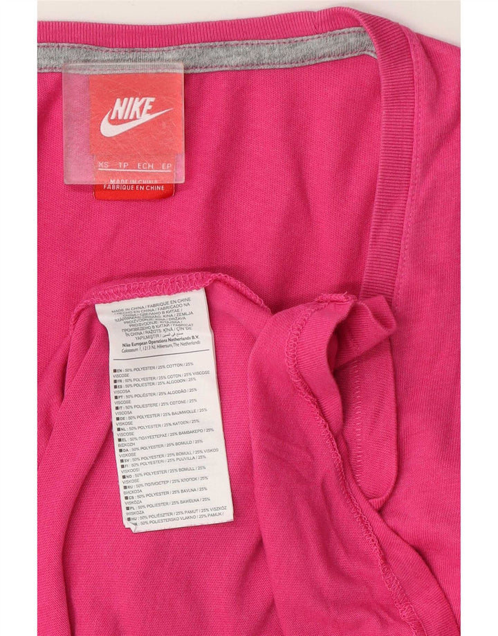T-shirt grafica oversize da donna Nike UK 6 XS rosa poliestere