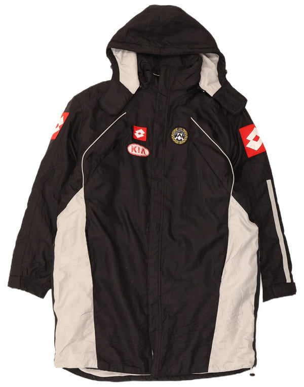 Impermeabile da uomo con cappuccio grafico Lotto UK 42 XL Nero Colourblock Sports