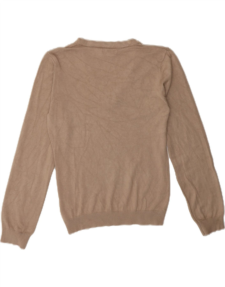 GUESS Womens V-Neck Jumper Sweater UK 14 Large Beige Viscose Vintage Guess and Second-Hand Guess from Messina Hembry 