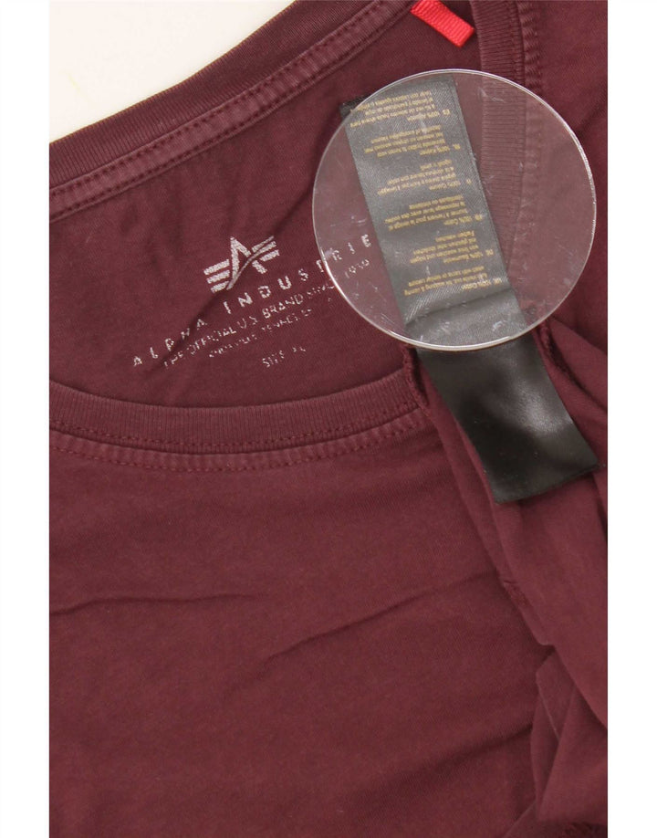 T-shirt grafica da uomo Alpha Industries Top in cotone bordeaux medio