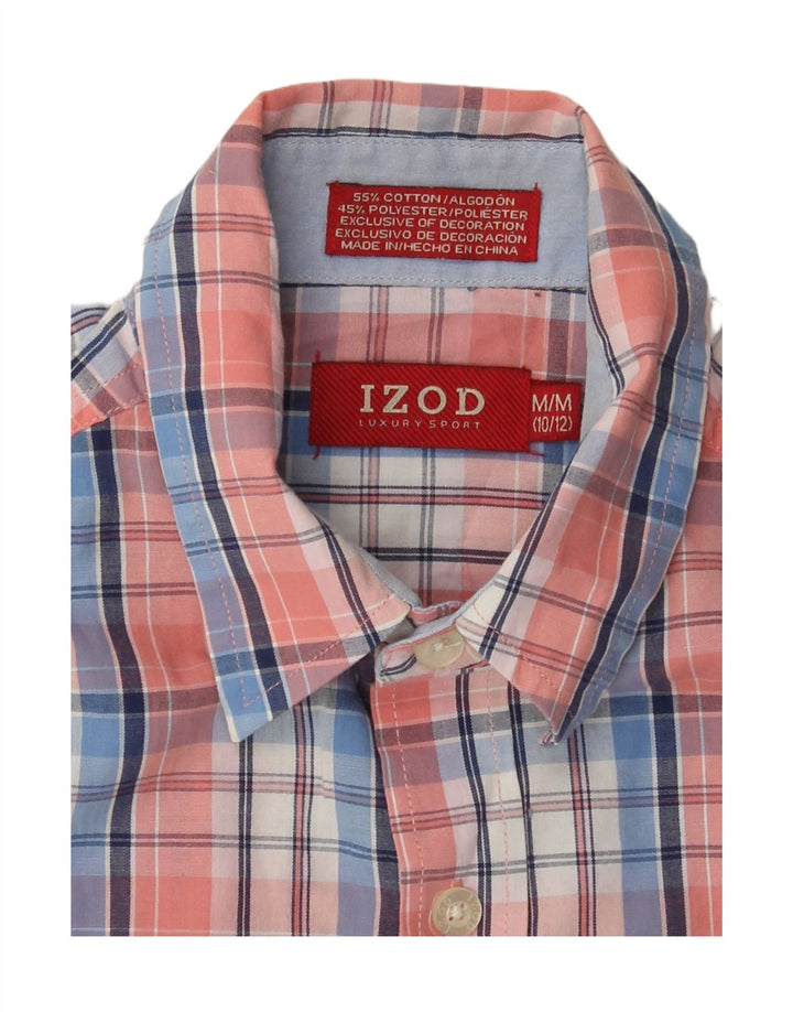 Camicia Izod per ragazzi 10-11 anni in cotone scozzese medio multicolore
