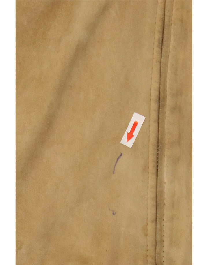 Giacca vintage da donna in pelle scamosciata IT 44 Beige medio