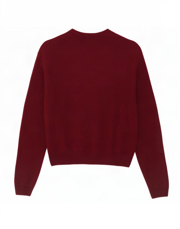 Zara Womens Cardigan Sweater UK 18 XL Burgundy Wool
