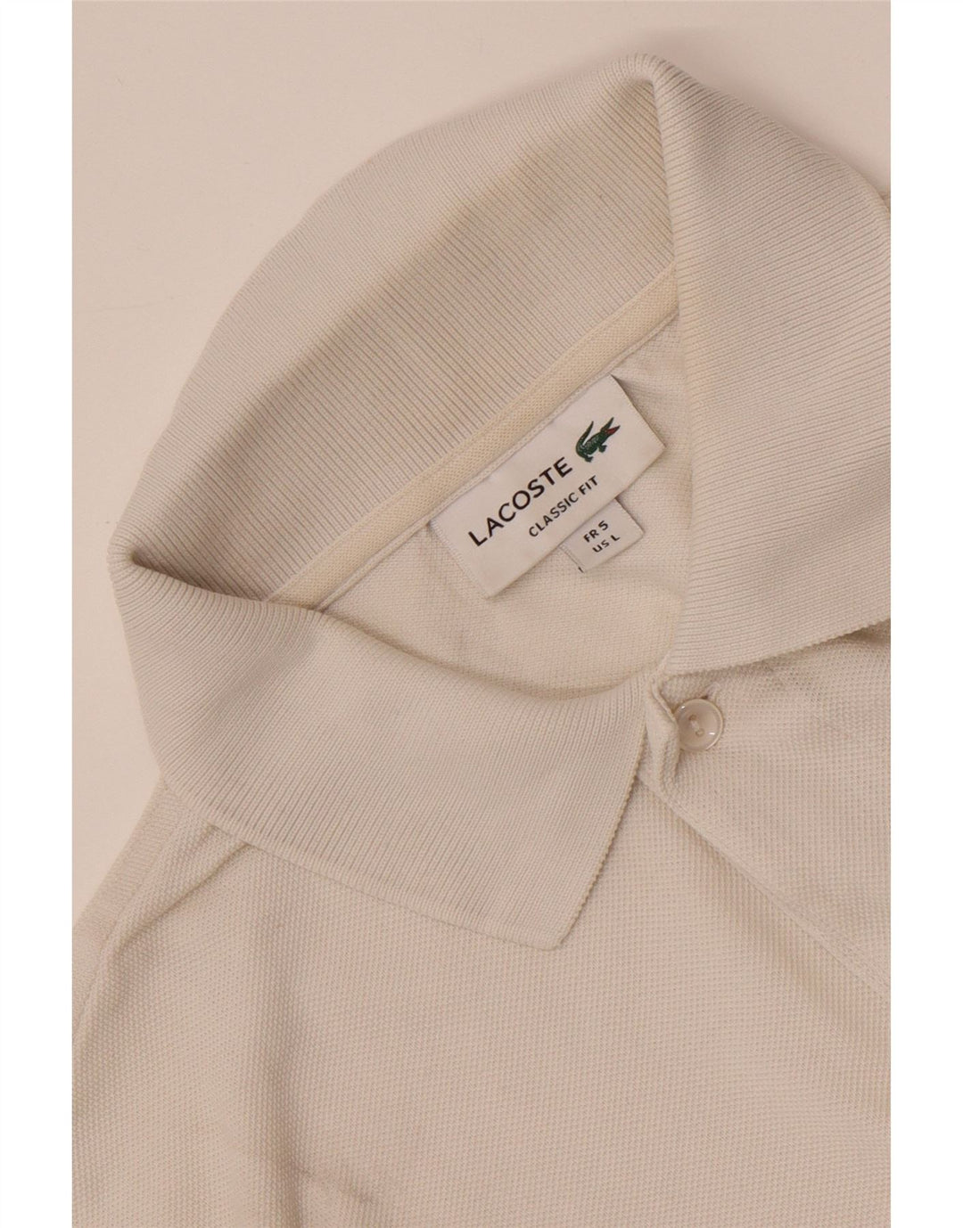 Polo Lacoste da uomo vestibilità classica taglia 5 grande bianca