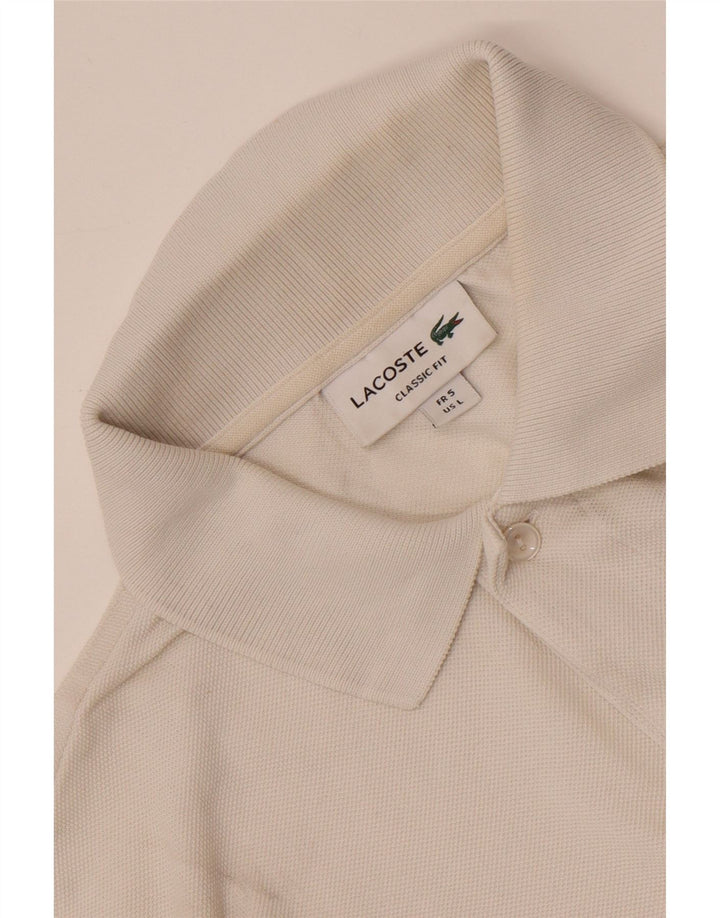Polo Lacoste da uomo vestibilità classica taglia 5 grande bianca