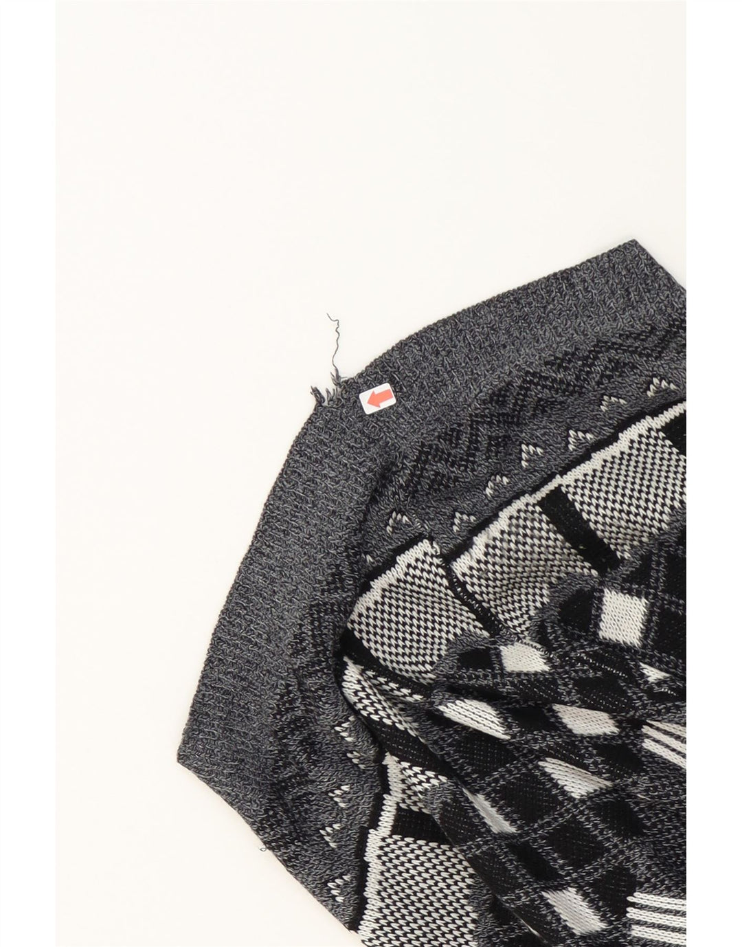 VINTAGE Mens Crew Neck Jumper Sweater Large Black Argyle/Diamond Vintage Vintage and Second-Hand Vintage from Messina Hembry 