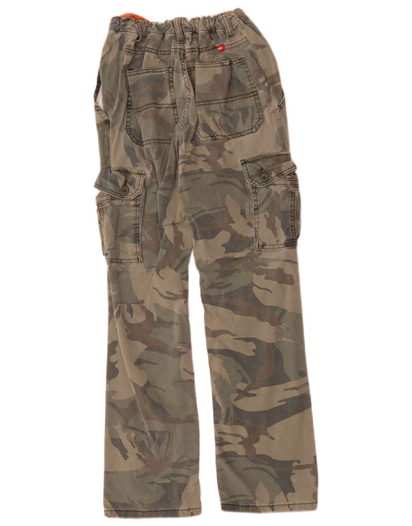 Pantaloni cargo dritti da ragazzo Wrangler 11-12 anni W22 L27 mimetico kaki
