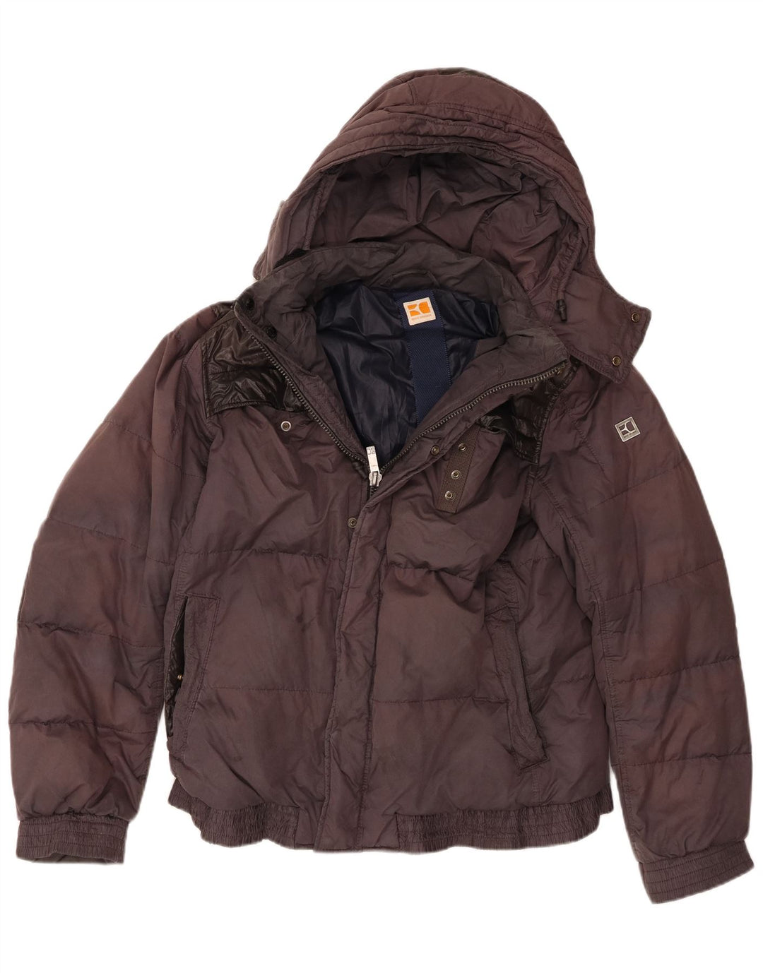 Giacca imbottita con cappuccio da uomo Hugo Boss UK 38 medio marrone
