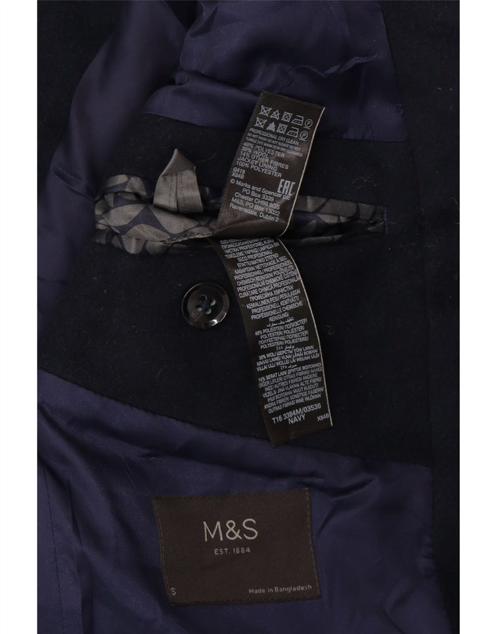 Cappotto da uomo Marks & Spencer UK 36 piccolo poliestere blu navy