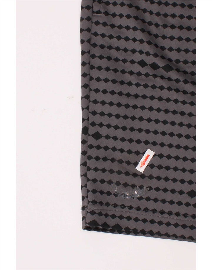 Pantaloncini sportivi Adidas da ragazzo 13-14 anni in poliestere geometrico grigio