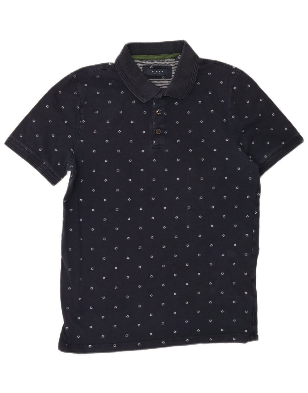 Polo da uomo Ted Baker piccola in cotone maculato blu navy