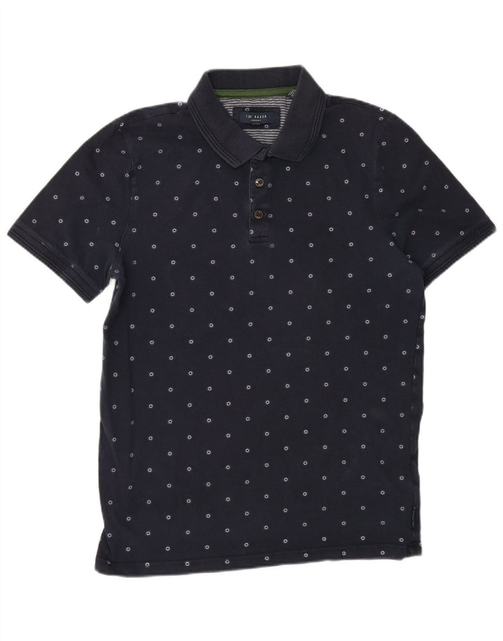 Polo da uomo Ted Baker piccola in cotone maculato blu navy