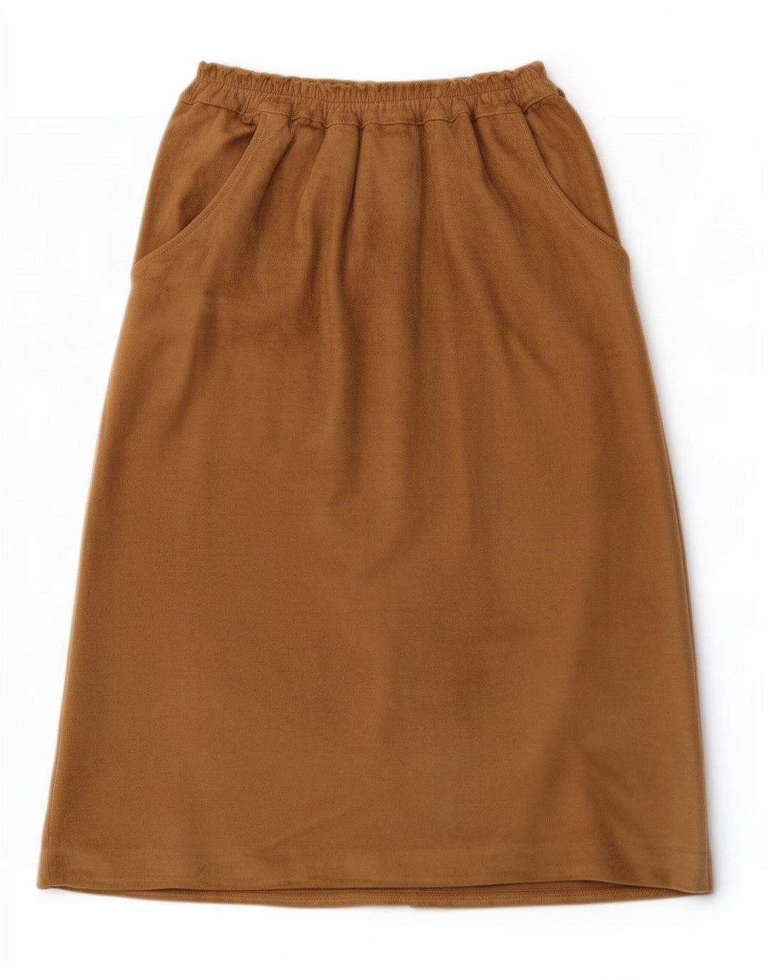 Gonna a portafoglio vintage in pelle scamosciata da donna IT 42 media W27 in pelle beige