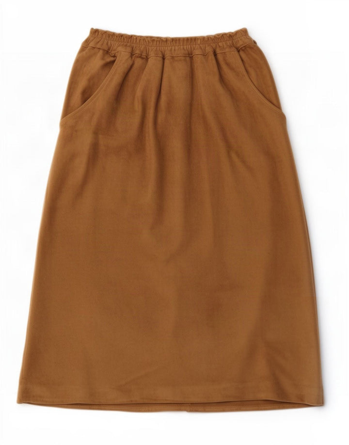 Gonna a portafoglio vintage in pelle scamosciata da donna IT 42 media W27 in pelle beige
