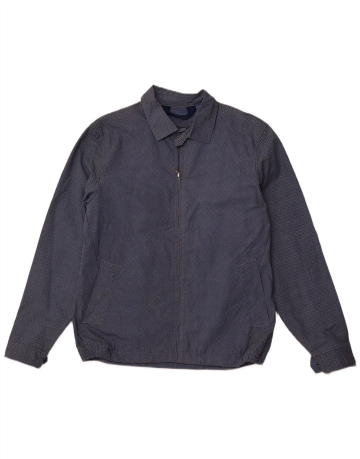 MARKS & SPENCER Giubbotto bomber da uomo UK 38 Cotone maculato blu medio