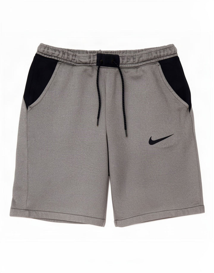 Pantaloncini sportivi da uomo Nike Large in cotone color block grigio