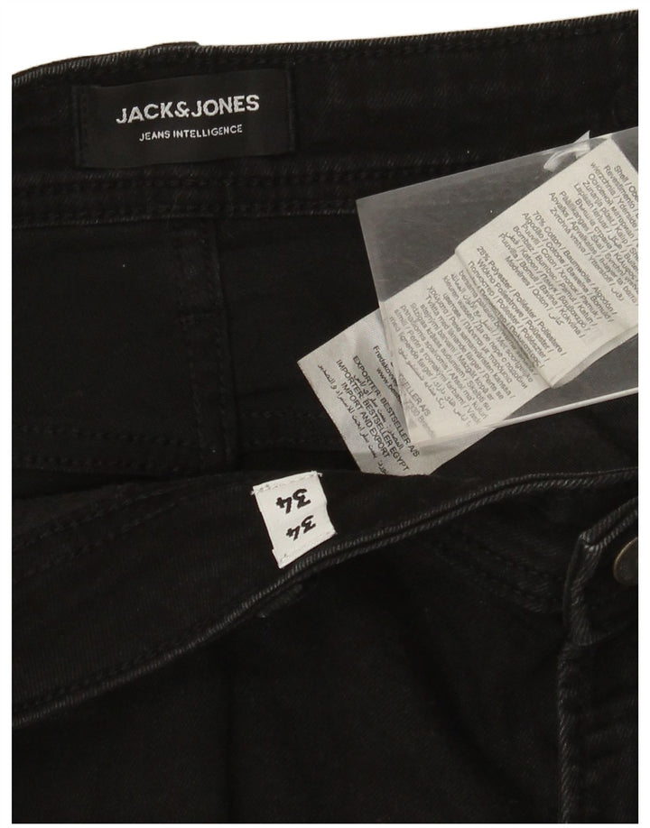 Jeans dritti da uomo Jack & Jones W34 L34 cotone nero