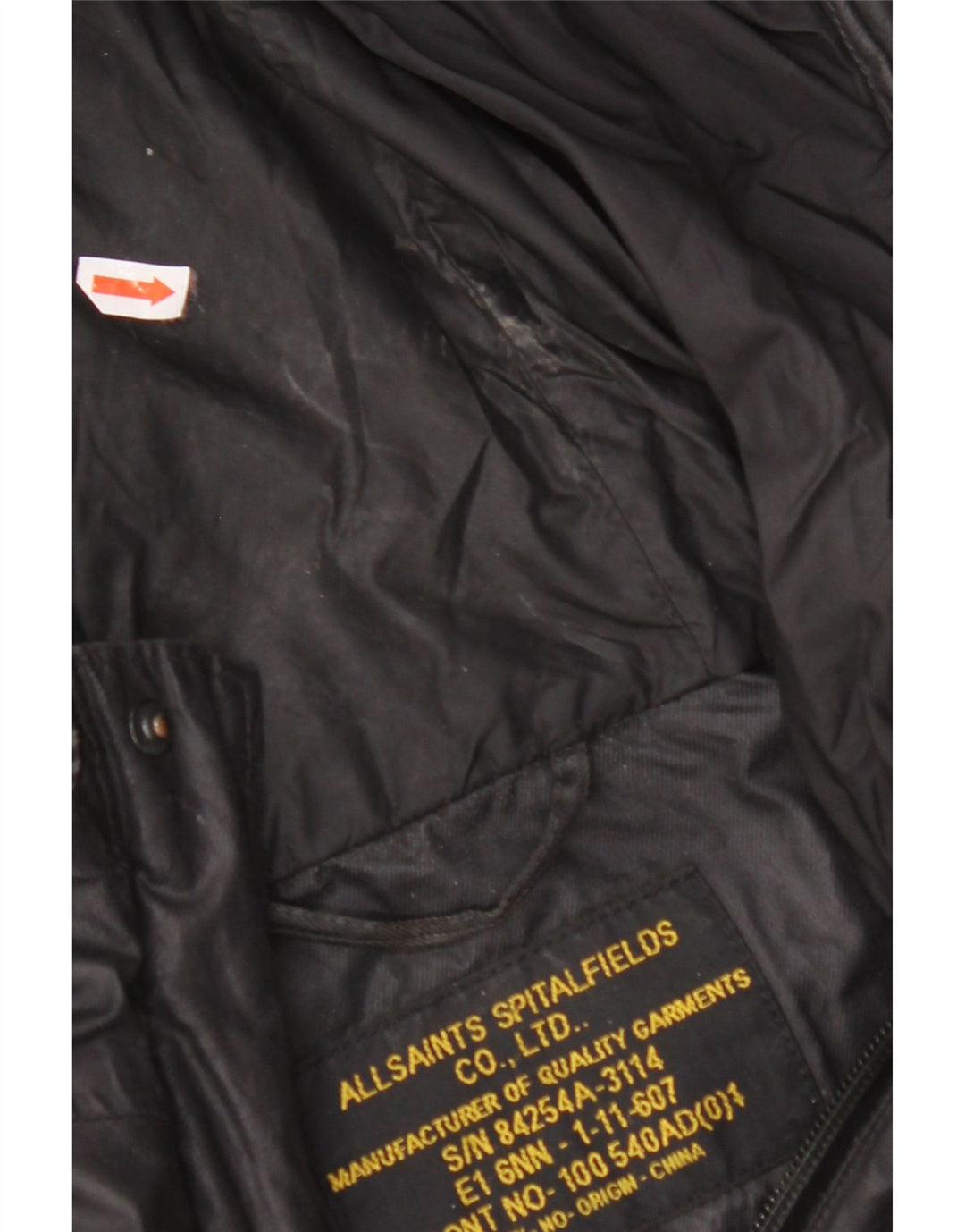 Giacca pratica da uomo con cappuccio ALL SAINTS UK 38 media nera