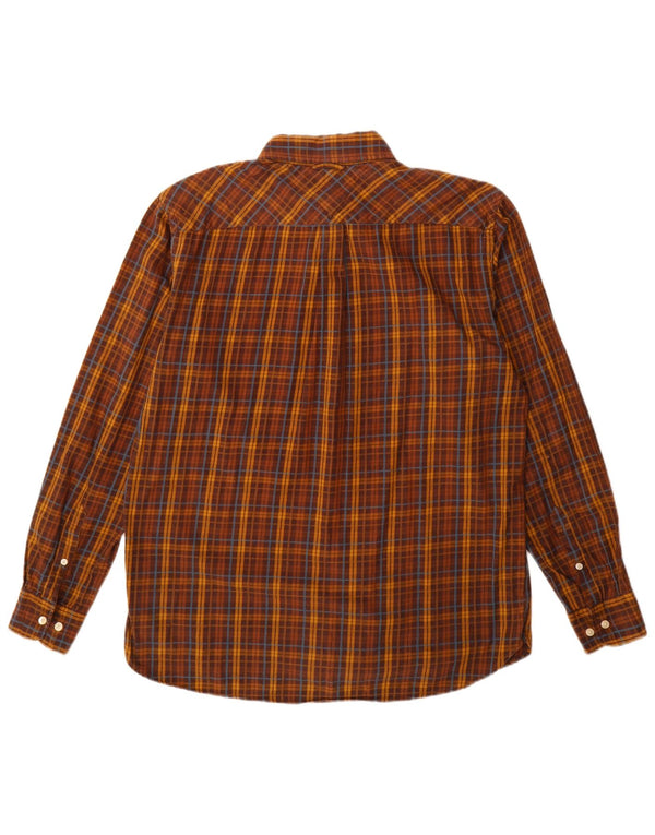 Tommy Hilfiger Camicia da uomo in flanella di cotone a quadri marrone medio