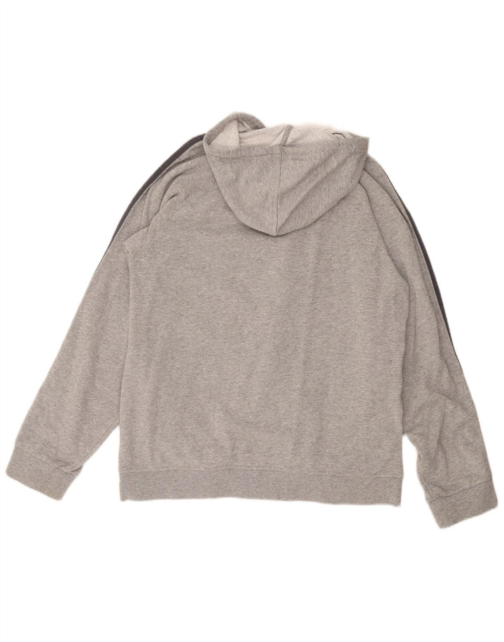 ADIDAS Mens Zip Hoodie Sweater Small Grey Cotton