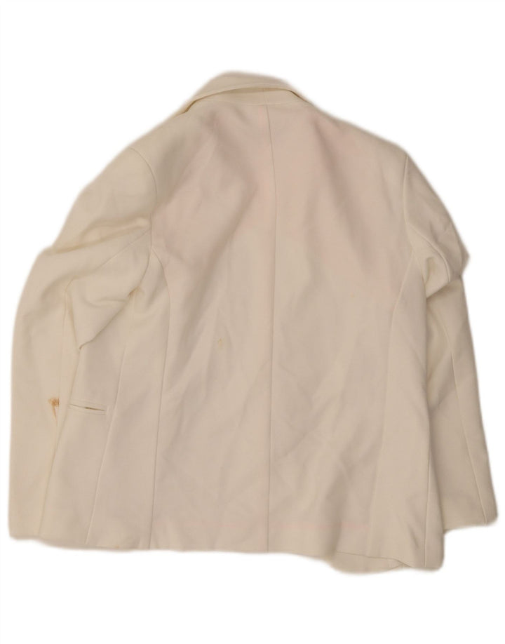 Giacca blazer aperta da donna Oasis UK 8 piccola poliestere bianco