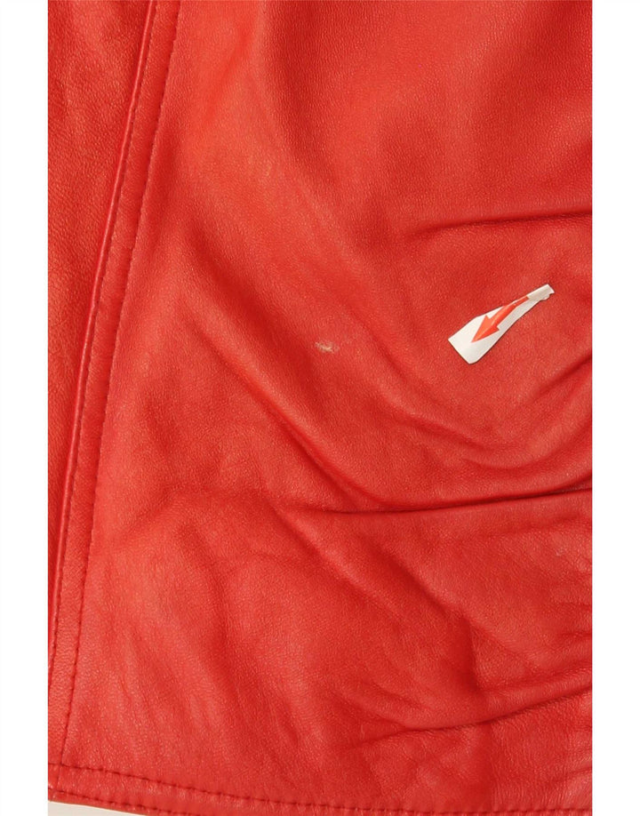 Giacca da corsa in pelle corta da donna VINTAGE IT 42 Pelle rossa media