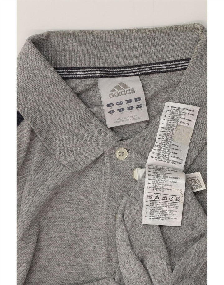 Polo ADIDAS da uomo in cotone grigio medio