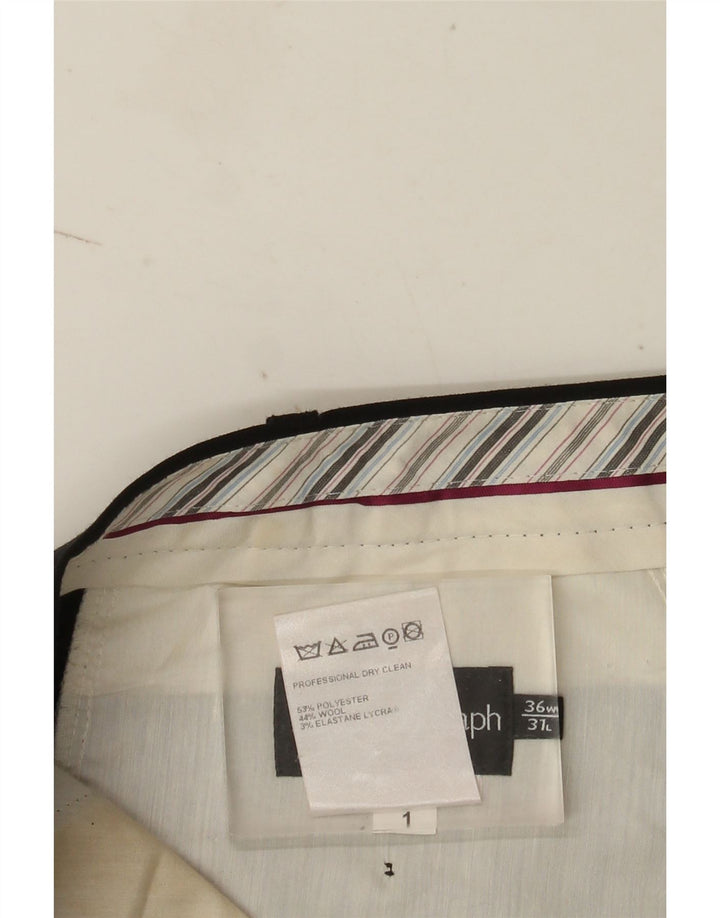 Pantaloni da abito dritti autografi da uomo Marks & Spencer W36 L31 neri